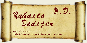 Mahailo Dedijer vizit kartica